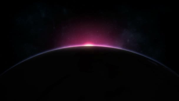 Wschód słońca nad planeta ziemia - Materiał filmowy, wideo