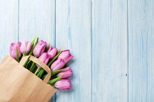 friss rózsaszín tulipán virág - Fotó, kép