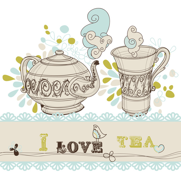 Tea time - Vector, afbeelding