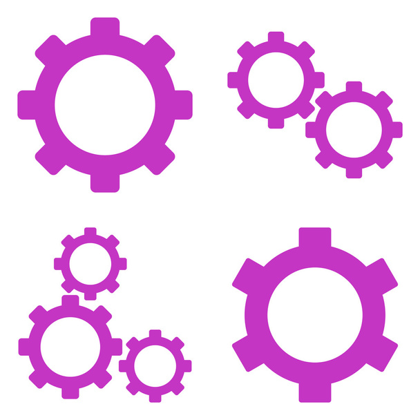Gears Flat Vector Symbols - Διάνυσμα, εικόνα