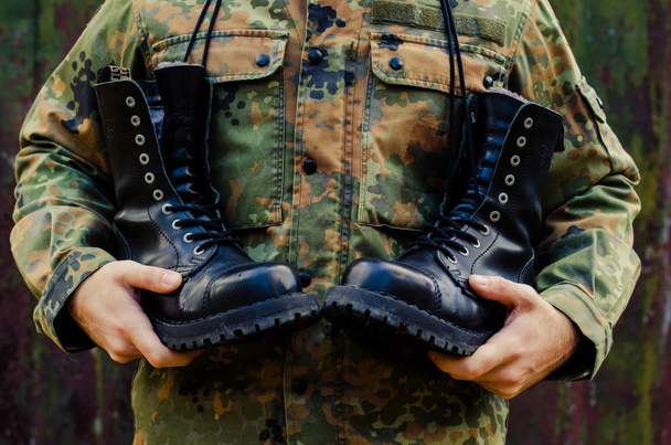 Military boots theme - 写真・画像