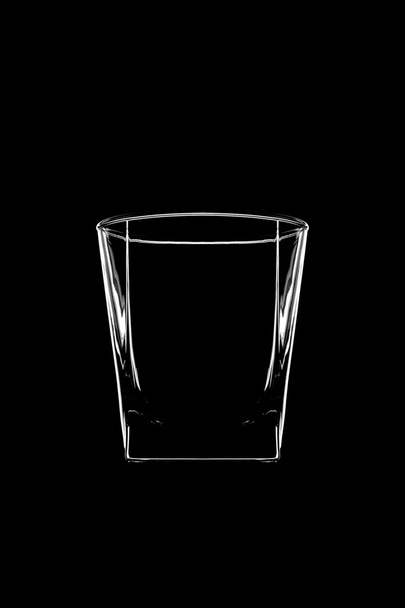 Glass for whiskey on black background - Фото, зображення