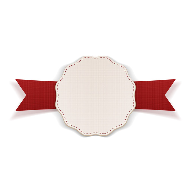 Paper Emblem with red Ribbon - Vektor, Bild