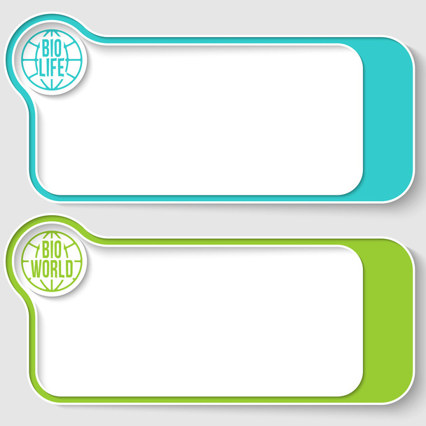 Two vector text boxes for your text and globe and bio icon - Vecteur, image