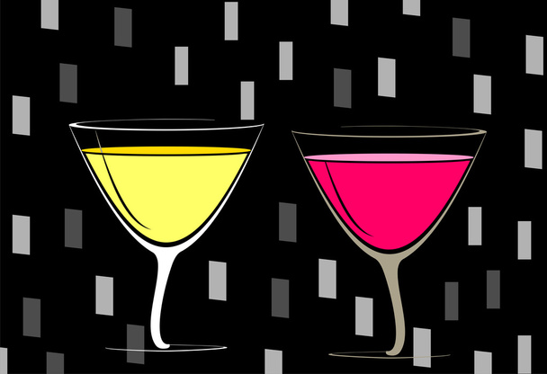 Two glasses of cocktail - Vetor, Imagem