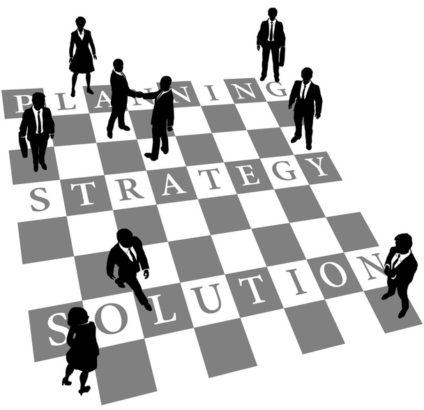 στρατηγική λύση ανθρώπινο σκάκι - Διάνυσμα, εικόνα