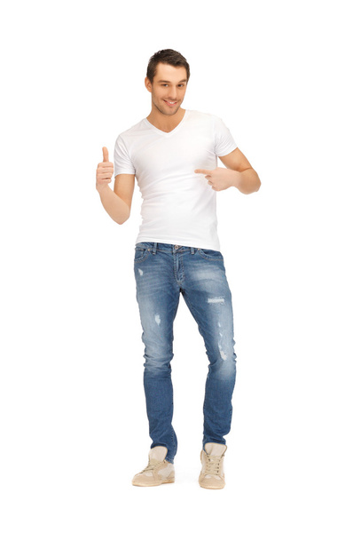 Handsome man in white shirt - Zdjęcie, obraz