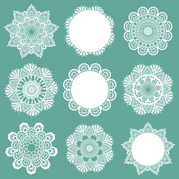 Set of Lace Napkins - for design and scrapbook - in vector - Vector, Image