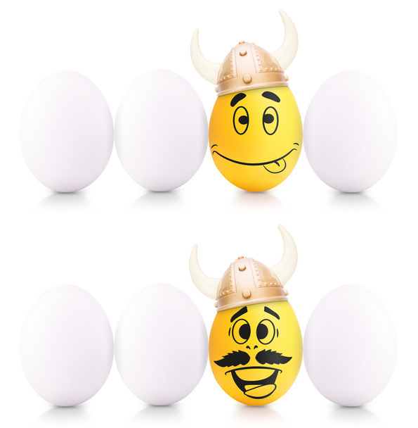 Pääsiäisen valkoisten ja kultaisten munien käsite
 - Valokuva, kuva