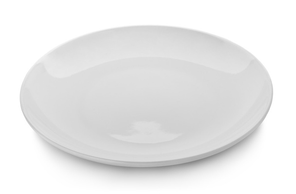 белая тарелка на белом фоне - Фото, изображение