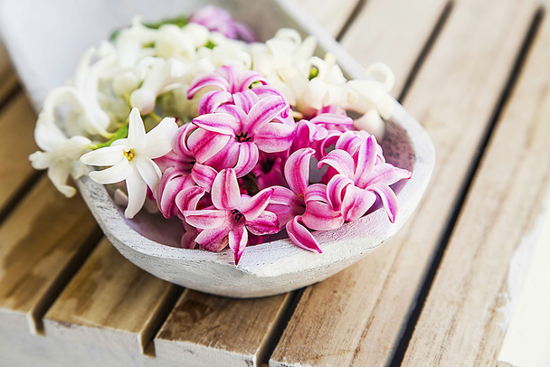 Spa flowers setting with hyacinth - Φωτογραφία, εικόνα