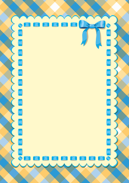 frame with a blue tape  - Vector, imagen