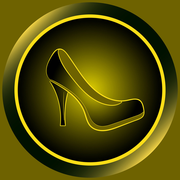 Ikona żółtego kobiet buty - Wektor, obraz