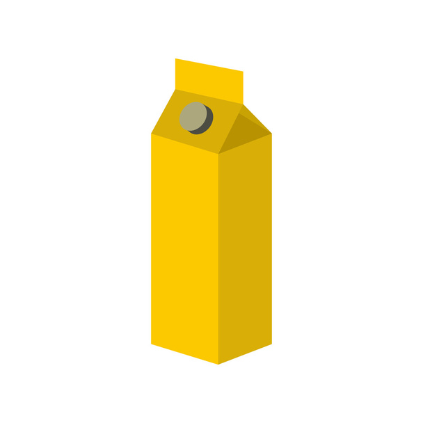 Milk or juice carton box icon - Vector, Image