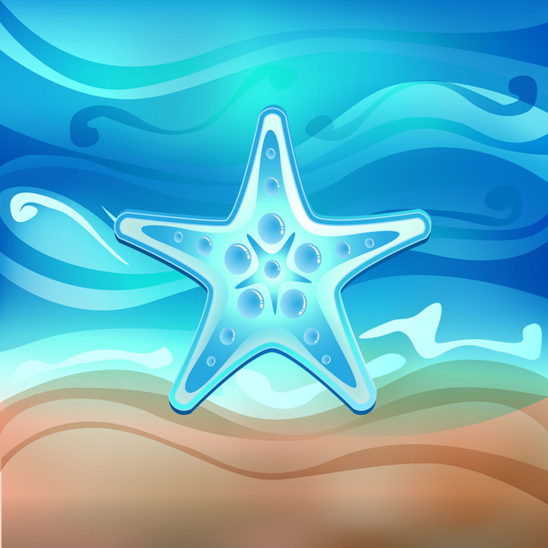 Starfish on the beach vector - Vetor, Imagem