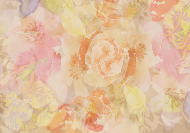 Abstrakti akvarelli kukkia - Valokuva, kuva