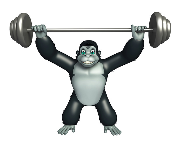söpö Gorilla sarjakuvahahmo Gim laitteet
 - Valokuva, kuva