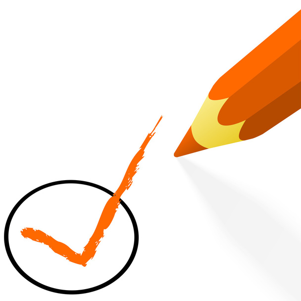 orange pencil with hook - Vector, Image
