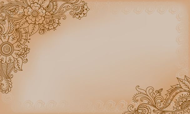 Cartão vetorial ornamentado em estilo mehndi
. - Vetor, Imagem