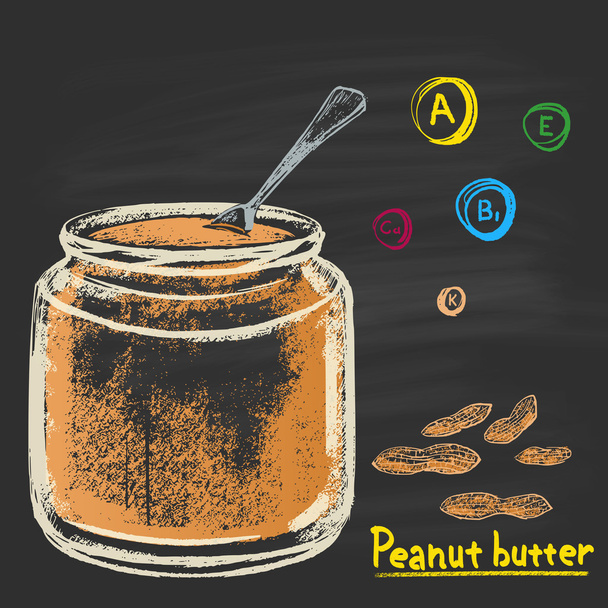 sklenice arašídové máslo - Vektor, obrázek