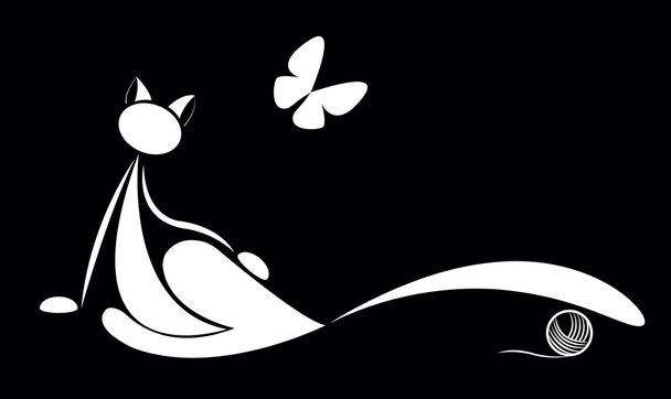 Cat silhouette for your design - Vektör, Görsel