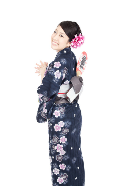 Beautiful kimono woman - 写真・画像