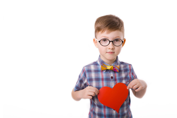 cute smiling boy with a valentine in the hands of - Photo, image