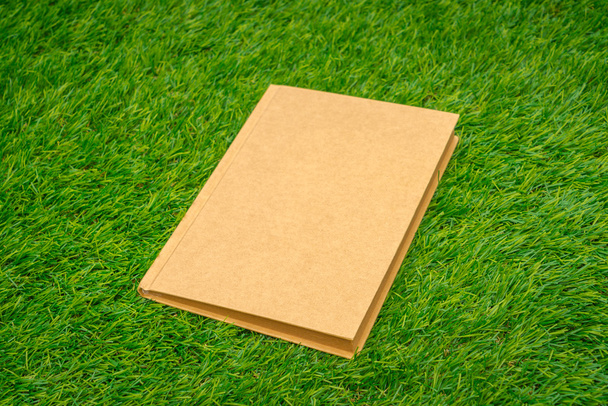 Blank catalog, magazines,book mock up on  green grass - Valokuva, kuva