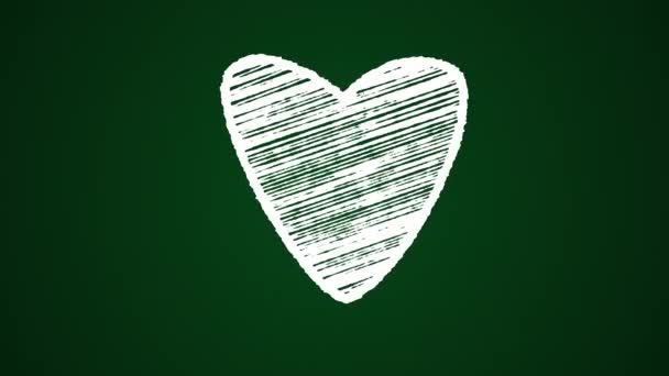 καρδιά ζωγραφισμένο με κιμωλία, χειροποίητα κινούμενα σχέδια 4K - Πλάνα, βίντεο