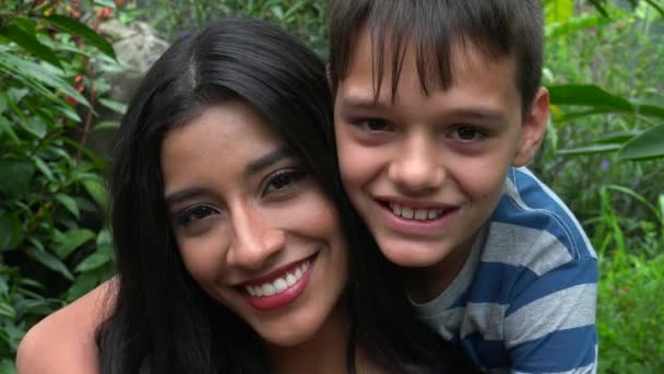 Happy Single Mother And Teen Son - Footage, Video