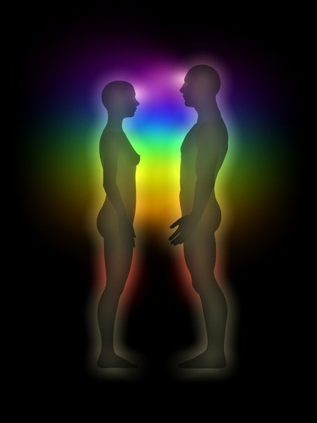 ανθρώπινη αύρα - ενεργειακό σώμα - ζευγάρι - Φωτογραφία, εικόνα