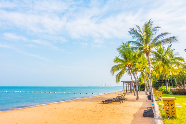 Krásné pláže a moře s palmami - Fotografie, Obrázek