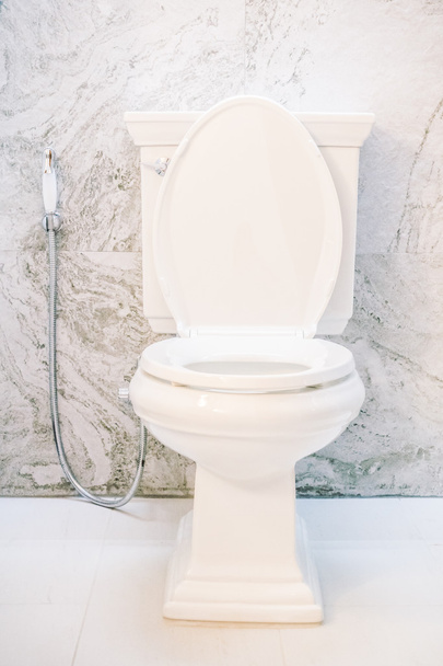 White toilet seat decoration - Foto, imagen