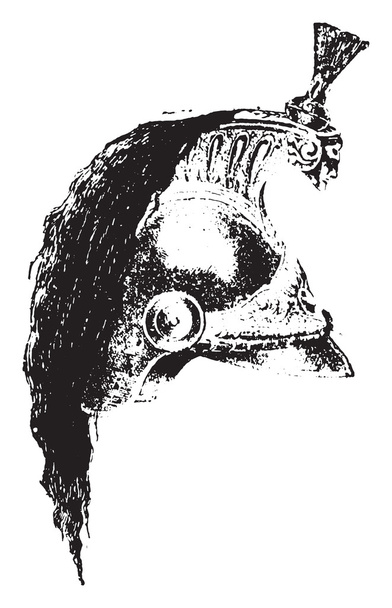 Dreadnaught Helmet, vintage engraving. - Wektor, obraz