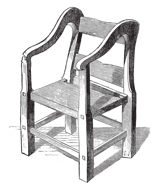 Ariosto chair preserves in Ferrara, vintage engraving. - Vektor, obrázek