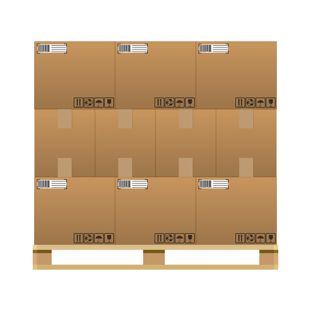 pudełka tekturowe z zamkniętymi brązowymi kartonowymi - Wektor, obraz