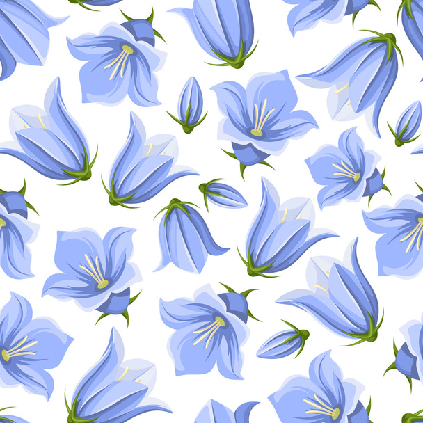 Seamless pattern with bluebell flowers. Vector illustration. - Διάνυσμα, εικόνα