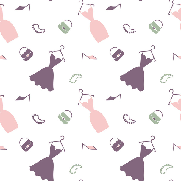 dress and accessory pattern seamless - Vector, afbeelding