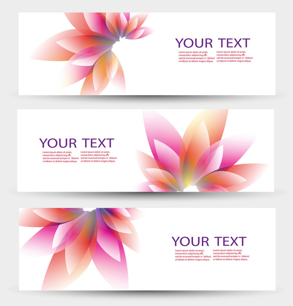 Vector set of three banners, abstract headers - Vetor, Imagem