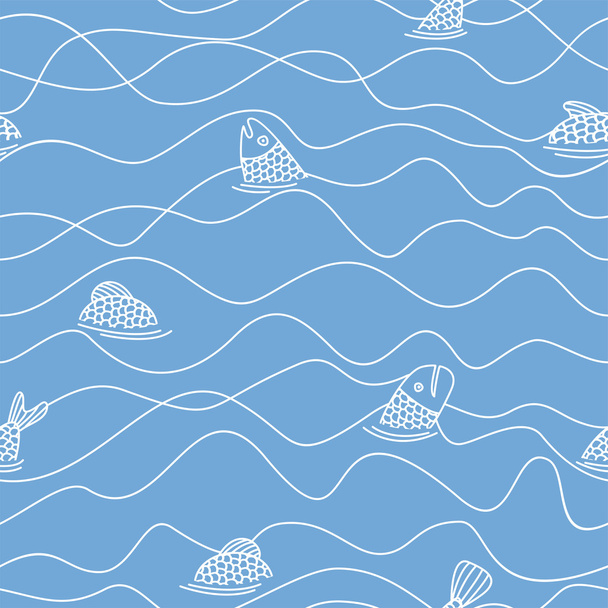 魚のシームレスなパターン - ベクター画像
