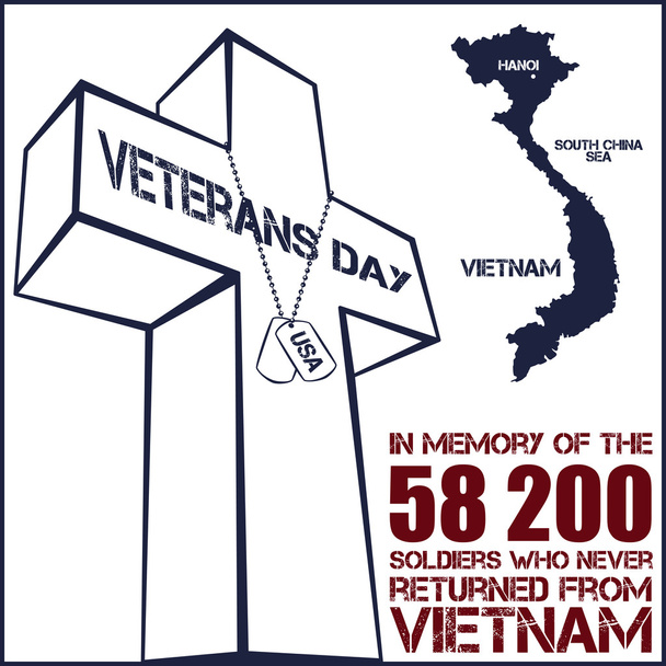 Vietnamkrieg. Gedenktag - Vektor, Bild
