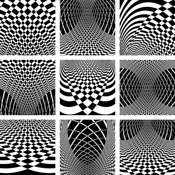 Optical illusion backgrounds set. - Vector, Image