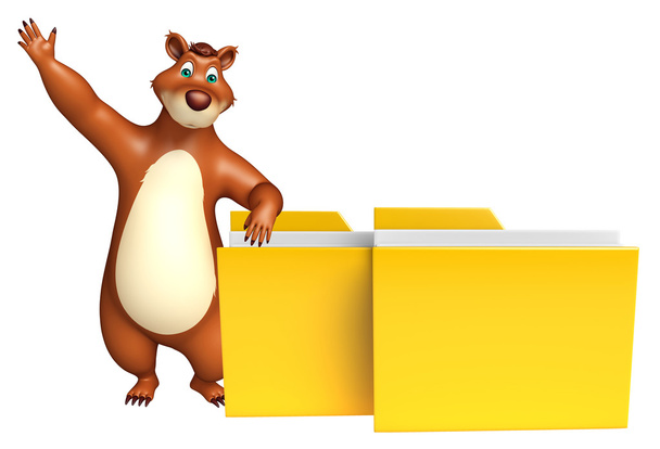 cute Bear cartoon character with folder - Photo, Image