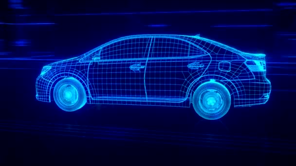 City car Wireframe View - conceptual - Footage, Video