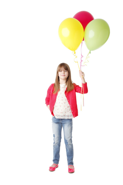 girl holding  balloons - Fotoğraf, Görsel