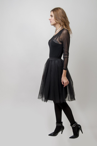 Girl in black dress - Photo, Image