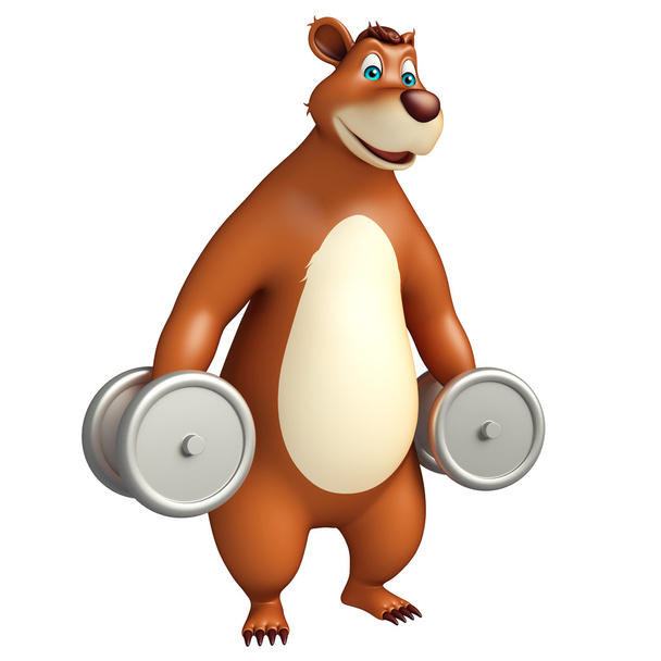 cute Bear cartoon character with gim equipment - Photo, Image