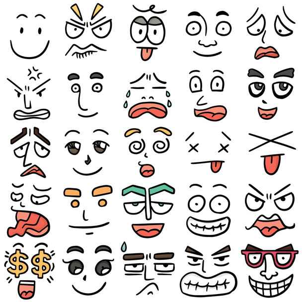 vector set of cartoon face - Vector, Image
