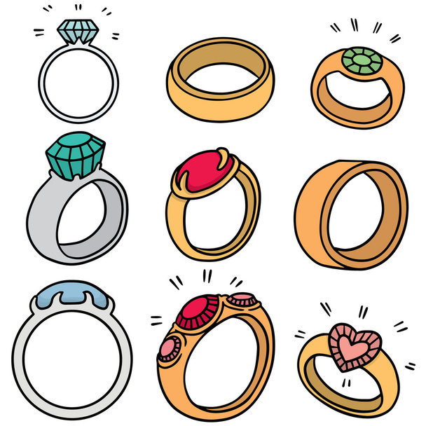 vector set of wedding ring - Vector, Image