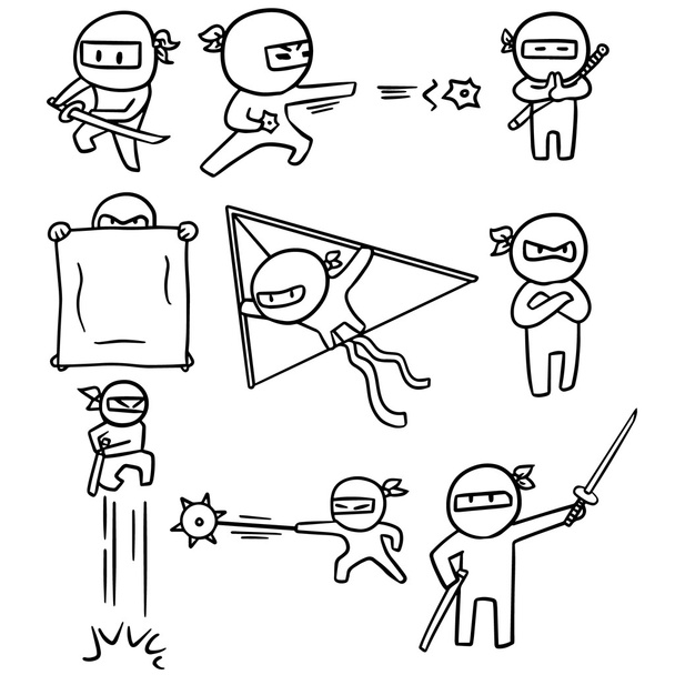 vector set of ninja - Vector, Image
